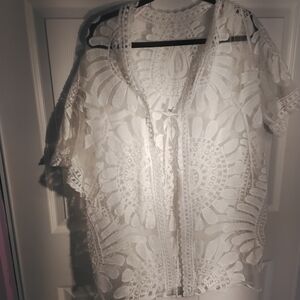White Lace Kimono Cover-Up